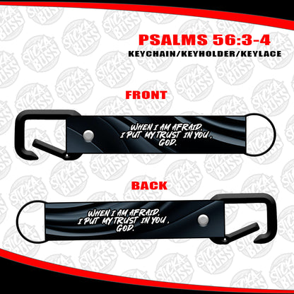 PSALMS 56:3-4 KEYCHAIN / KEYHOLDER / KEYLACE