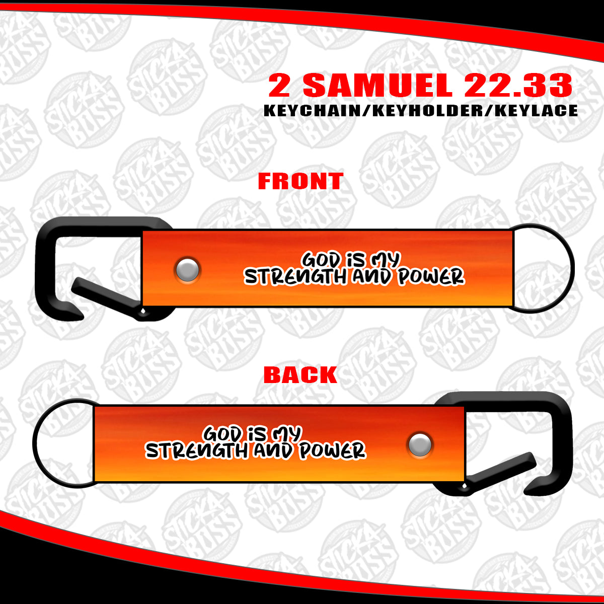 2 SAMUEL 22:33 KEYCHAIN / KEYHOLDER / KEYLACE (SOLD PER PIECE)