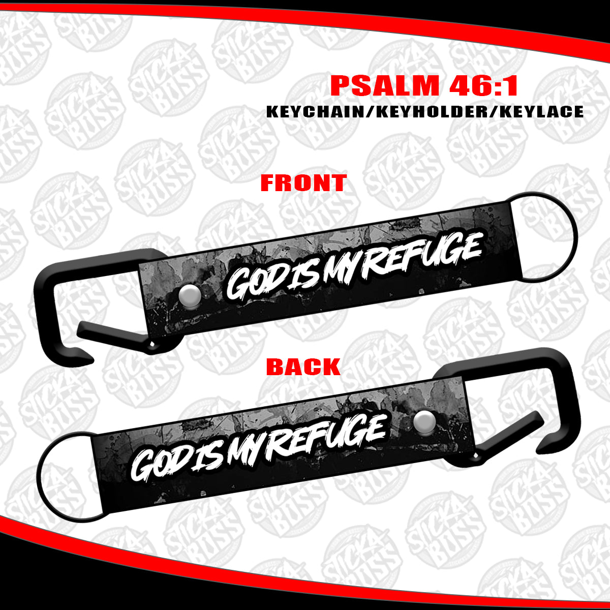 PSALM 46:1 KEYCHAIN / KEYHOLDER / KEYLACE (SOLD PER PIECE)