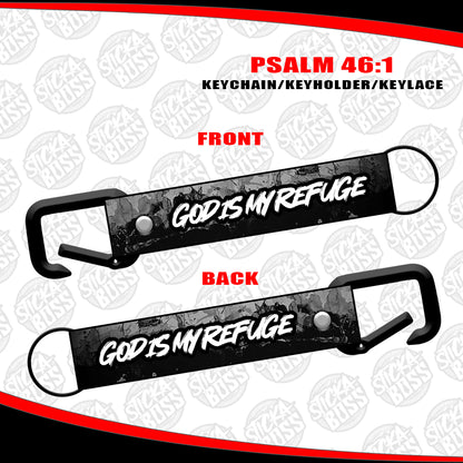 PSALM 46:1 KEYCHAIN / KEYHOLDER / KEYLACE (SOLD PER PIECE)