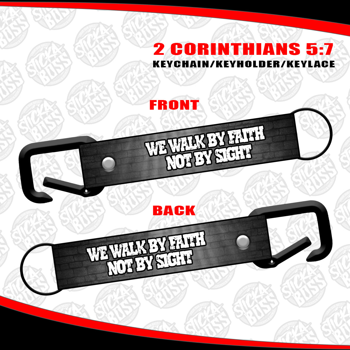 2 CORINTHIANS 5:7 KEYCHAIN / KEYHOLDER / KEYLACE (SOLD PER PIECE)