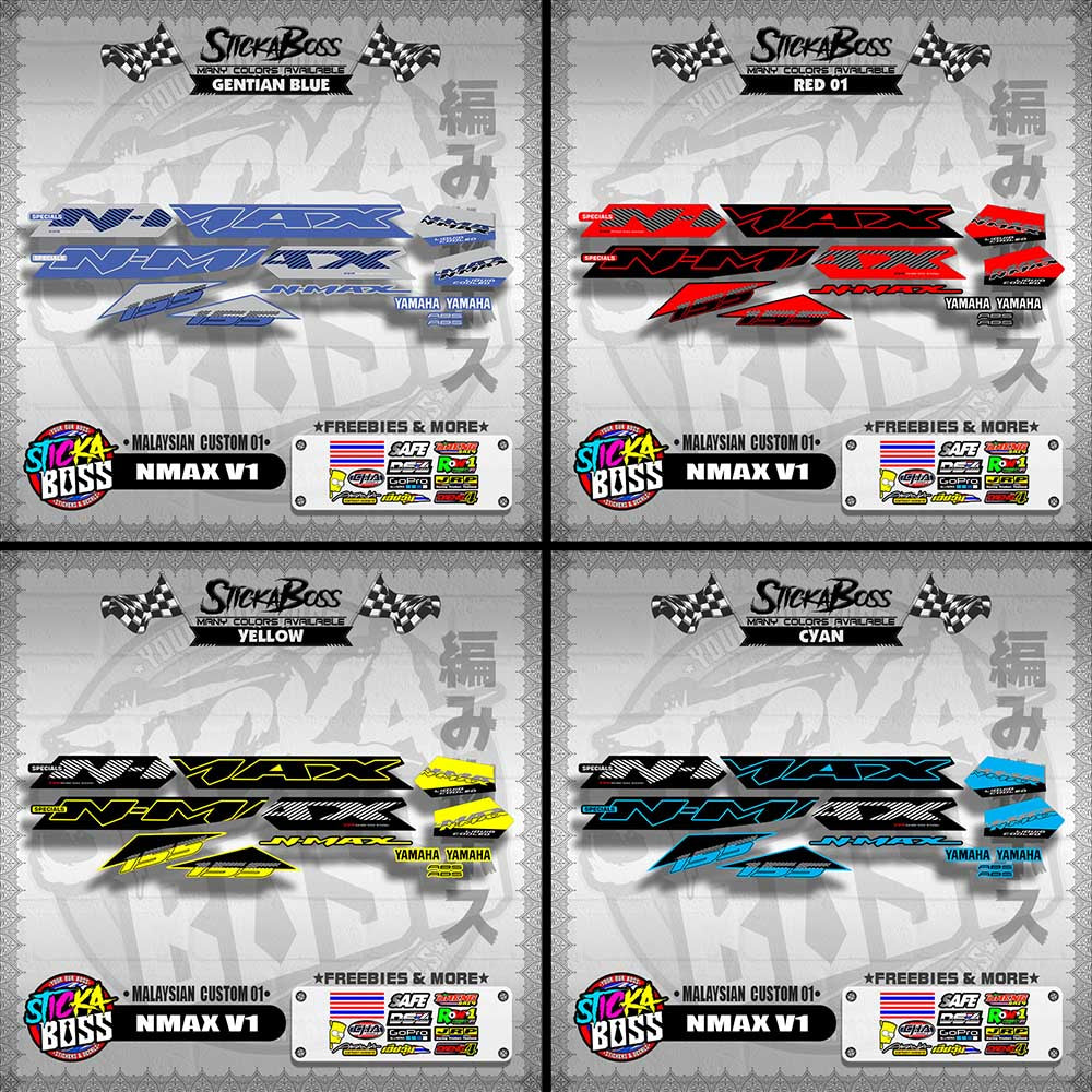 NMAX V1 DECALS ( MALAYSIAN  CUSTOM 01 )【WITH FREEBIES】