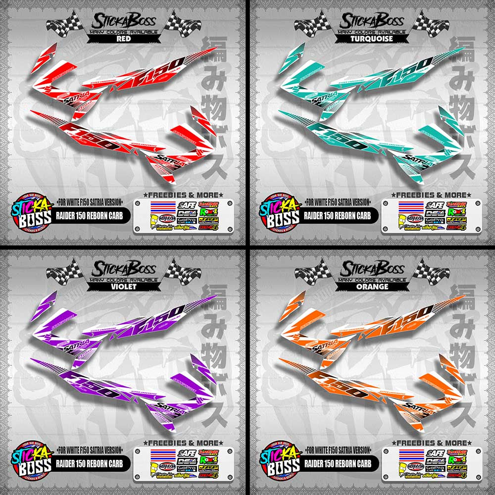 RAIDER 150 REBORN CARB DECALS ( FOR WHITE F150 SATRIA VERSION )【WITH FREEBIES】