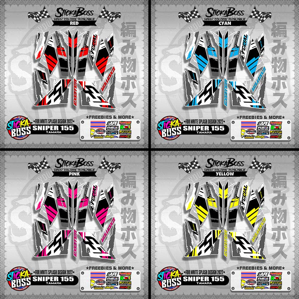 SNIPER 155 NEW STOCK DECALS ( FOR WHITE SPLASH DESIGN 2022 )【WITH FREEBIES】