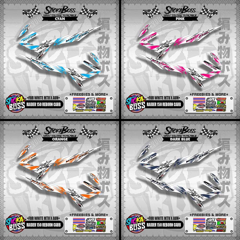 RAIDER 150 REBORN CARB DECALS ( FOR WHITE MTV X AUN )【WITH FREEBIES】