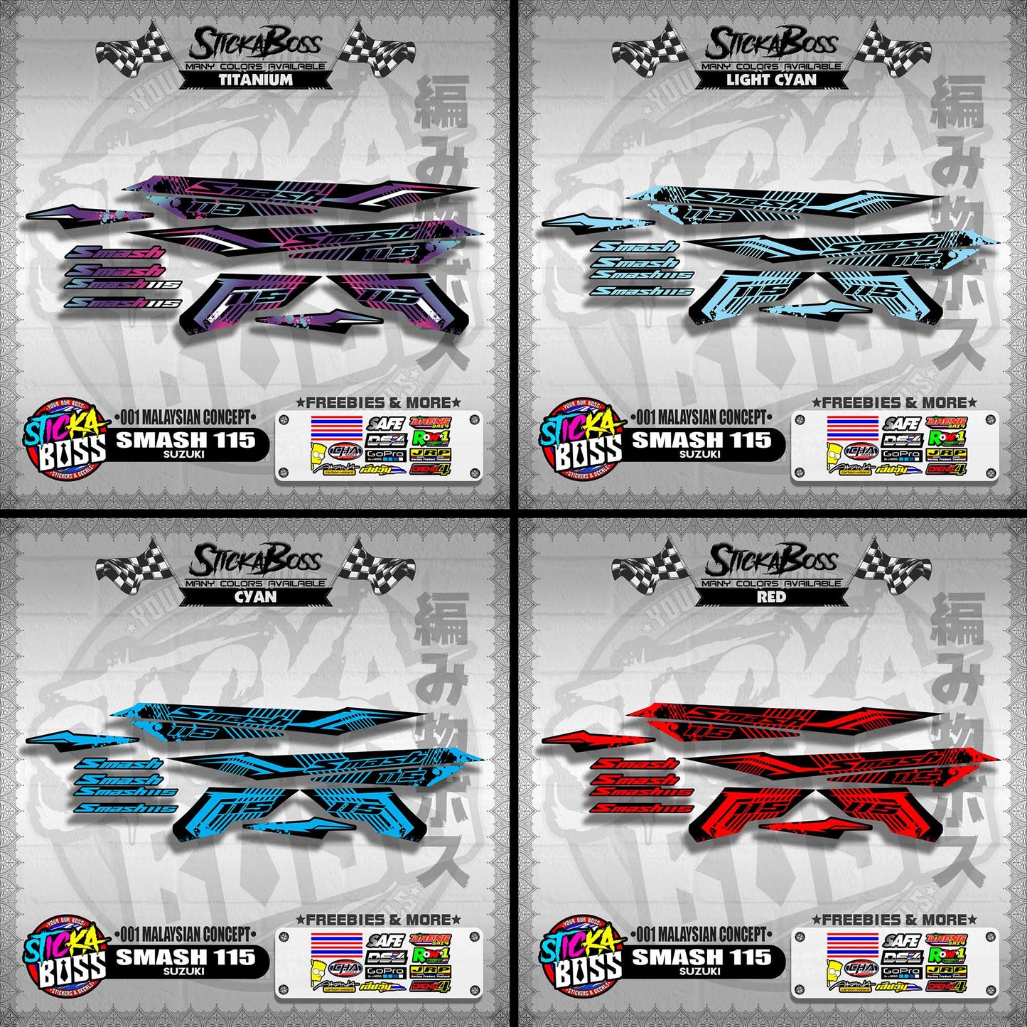 SMASH 115 DECALS ( 001 MALAYSIAN CONCEPT )【WITH FREEBIES】