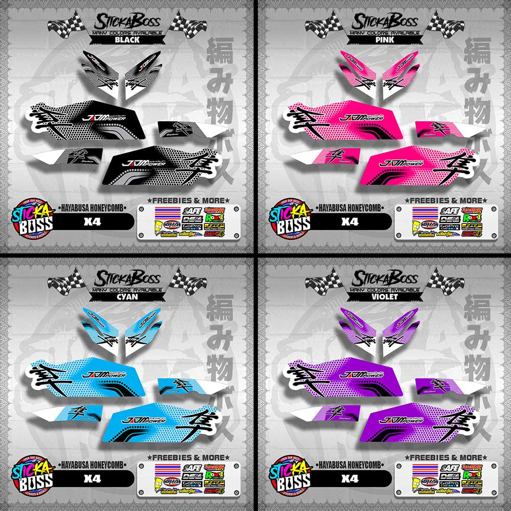 X4 DECALS ( HAYABUSA HONEYCOMB )【WITH FREEBIES】