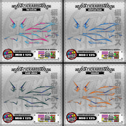 【PREMIUM UV PRINT】TRANSPARENT MIO I 125 MALAYSIAN DECALS ( STRIPING SOLARIZ SHARP MOTIF ) 【WITH FREEBIES】