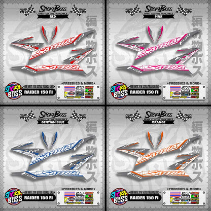 RAIDER 150 FI DECALS ( FOR WHITE 2016 SATRIA TRIANGLE LINES )【WITH FREEBIES】