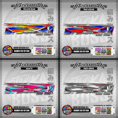 RAIDER 150 1ST GEN STOCK DECALS ( NEW DESIGN 02 )【WITH FREEBIES】