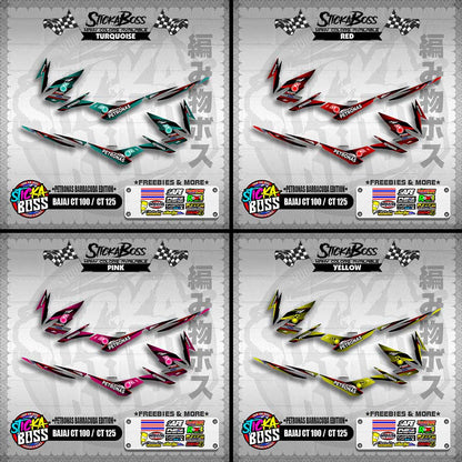 BAJAJ CT 100  / CT 125 DECALS ( PETRONAS BARRACUDA EDITION )【WITH FREEBIES】