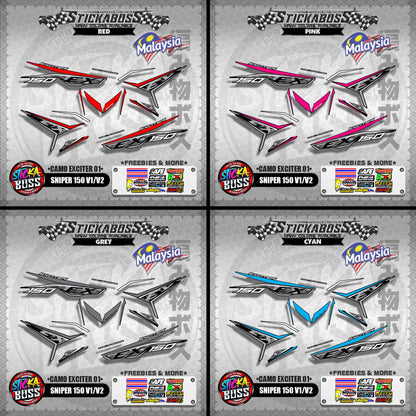 SNIPER 150 V1 / V2 MALAYSIAN DECALS ( CAMO EXCITER 01 )【WITH FREEBIES】MALAYSIA CONCEPT