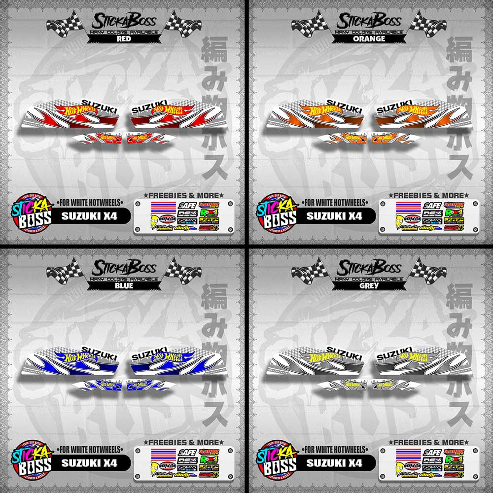 X4 DECALS ( FOR WHITE HOTWHEELS )【WITH FREEBIES】