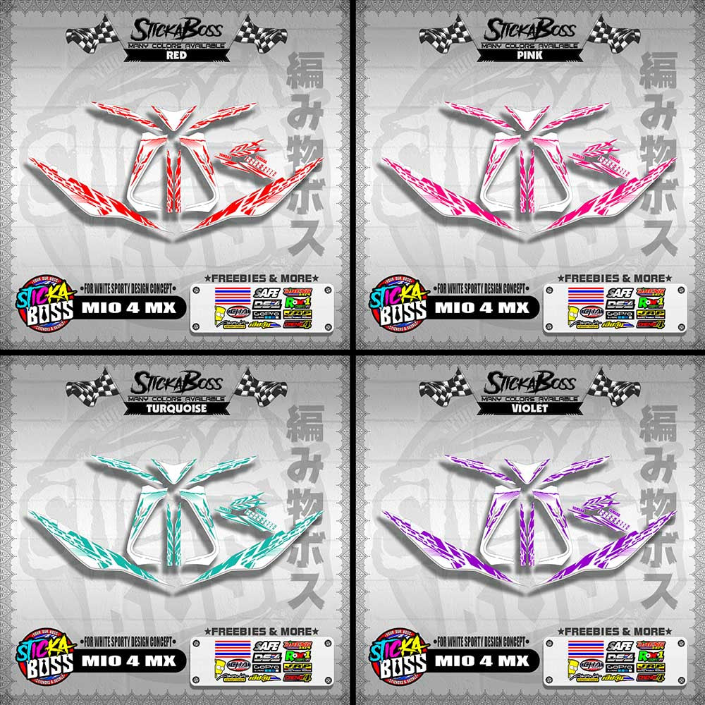 MIO 4 MX DECALS ( FOR WHITE SPORTY DESIGN CONCEPT )【WITH FREEBIES】