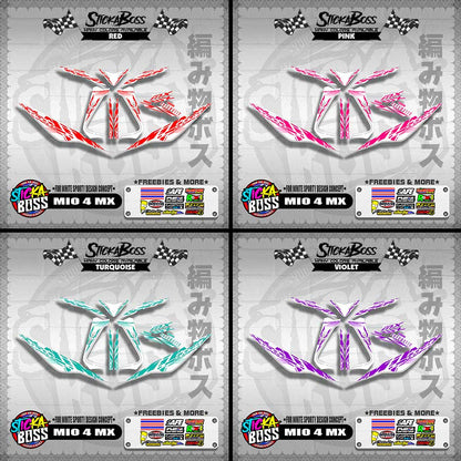 MIO 4 MX DECALS ( FOR WHITE SPORTY DESIGN CONCEPT )【WITH FREEBIES】