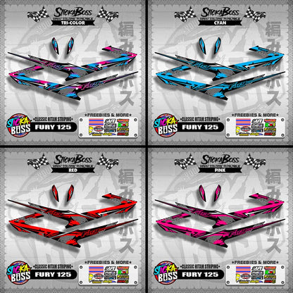 FURY 125 DECALS ( CLASSIC HITAM STRIPING )【WITH FREEBIES】