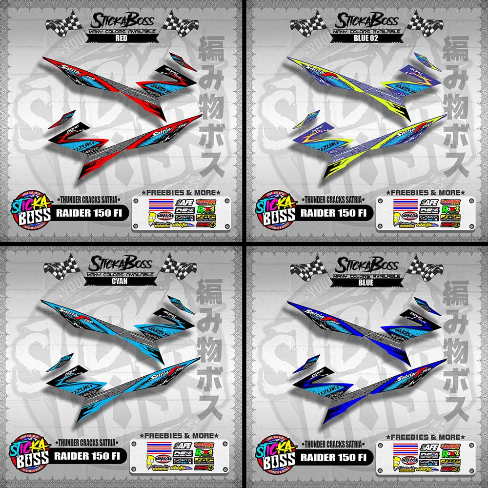 RAIDER 150 FI DECALS ( THUNDER CRACKS SATRIA )【WITH FREEBIES】