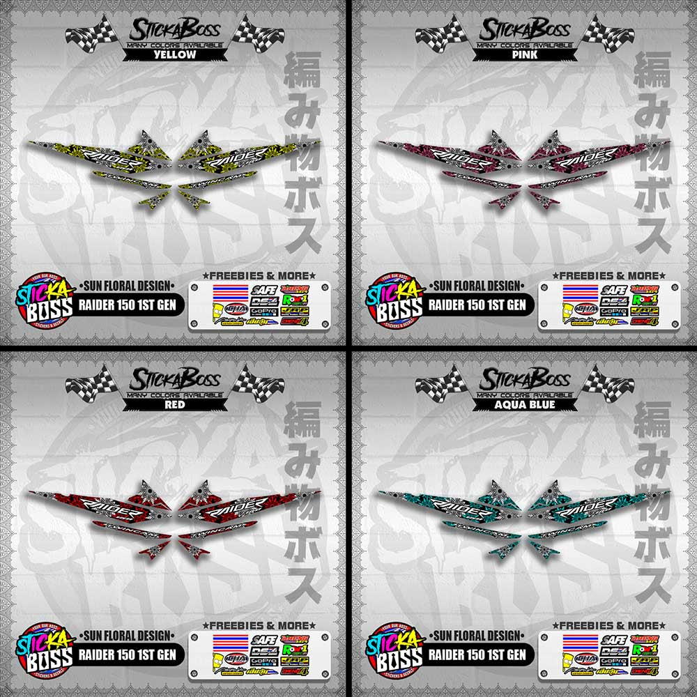 RAIDER 150 1ST GEN DECALS ( SUN FLORAL DESIGN )【WITH FREEBIES】