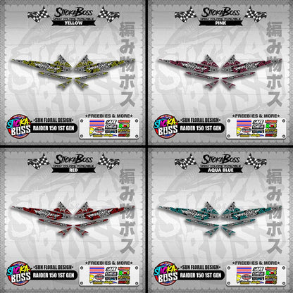 RAIDER 150 1ST GEN DECALS ( SUN FLORAL DESIGN )【WITH FREEBIES】