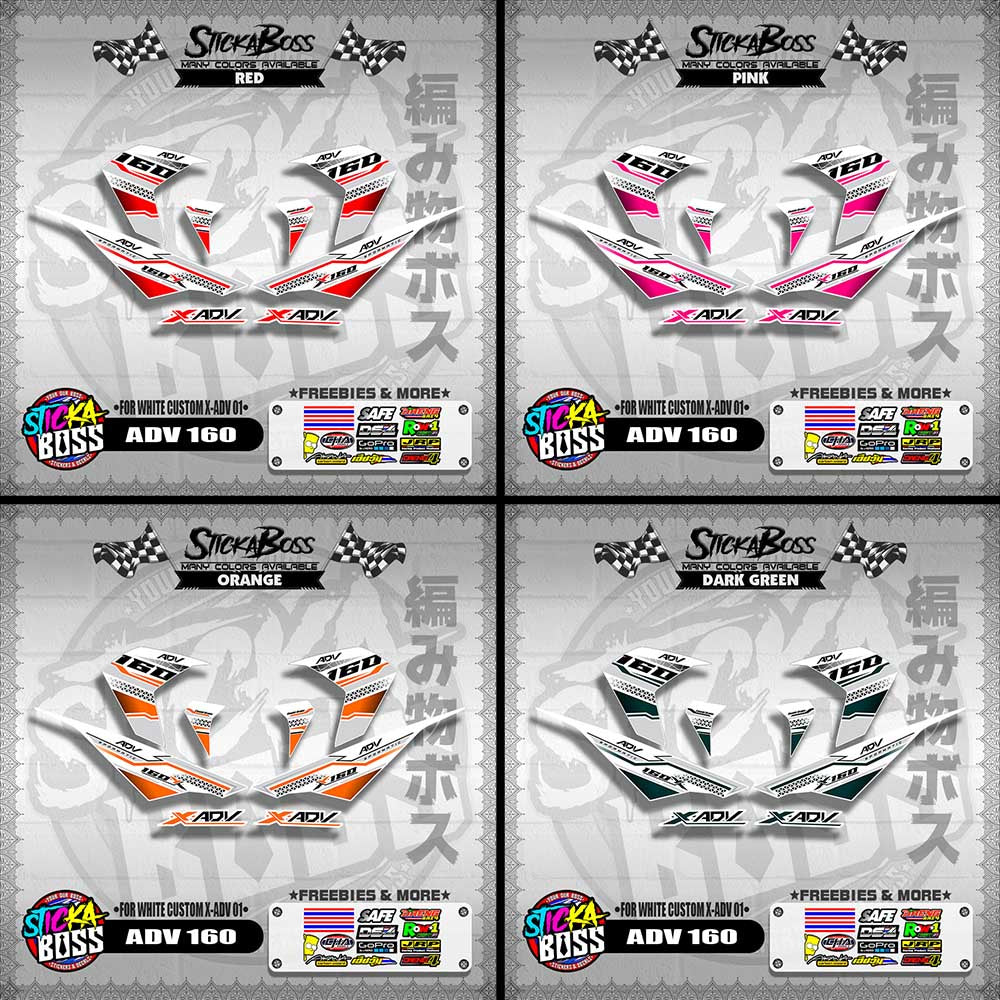 ADV 160 DECALS ( FOR WHITE CUSTOM X-ADV 01 )【WITH FREEBIES】