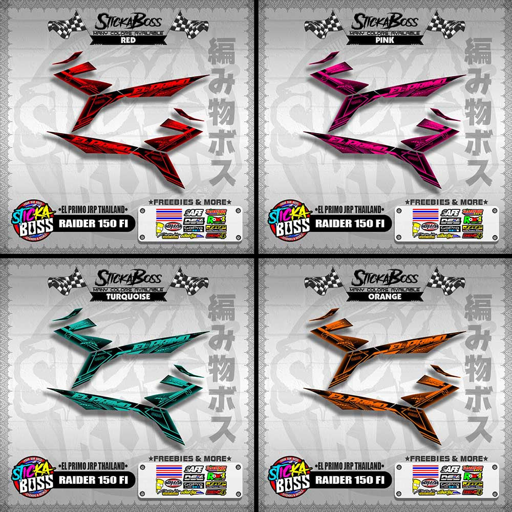 RAIDER 150 FI DECALS ( EL PRIMO JRP THAILAND )【WITH FREEBIES】