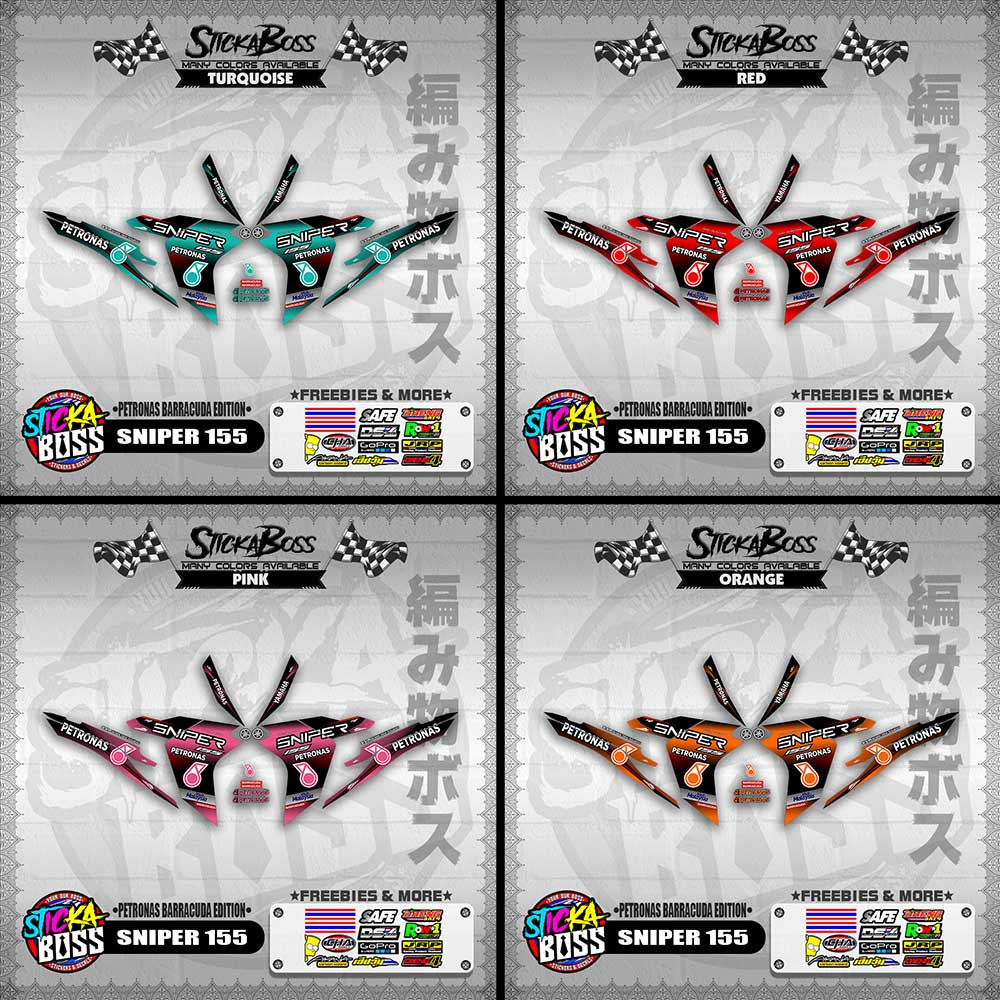 SNIPER 155 DECALS ( PETRONAS BARRACUDA EDITION )【WITH FREEBIES】