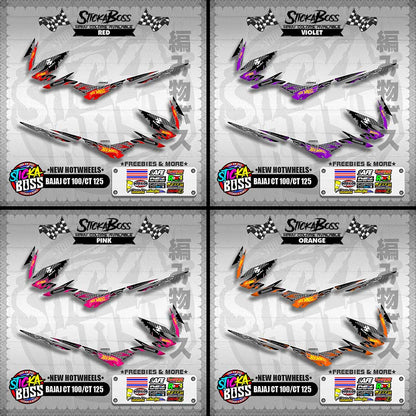 BAJAJ CT 100 / CT 125 DECALS ( NEW HOTWHEELS )【WITH FREEBIES】