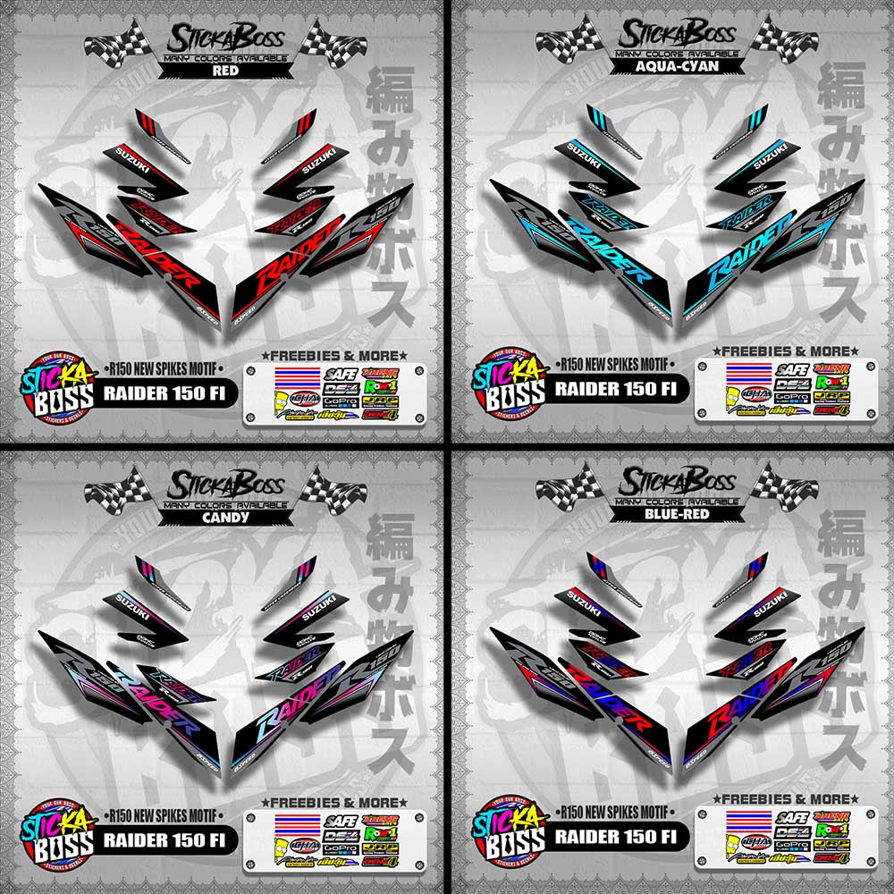 RAIDER 150 FI DECALS ( R150 NEW SPIKES MOTIF )【WITH FREEBIES】