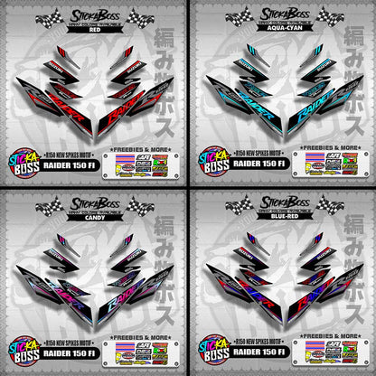 RAIDER 150 FI DECALS ( R150 NEW SPIKES MOTIF )【WITH FREEBIES】