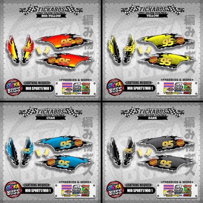 MIO SPORTY / MIO 1 DECALS ( LIGHTNING MCQUEEN )【WITH FREEBIES】