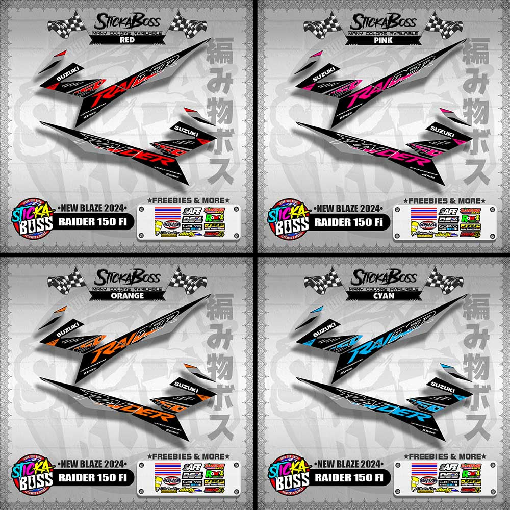 RAIDER 150 Fi STOCK DECALS ( NEW BLAZE 2024 )【WITH FREEBIES】