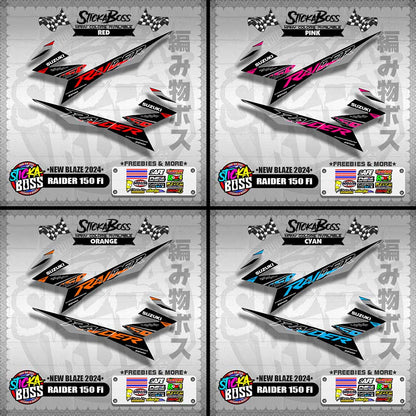 RAIDER 150 Fi STOCK DECALS ( NEW BLAZE 2024 )【WITH FREEBIES】