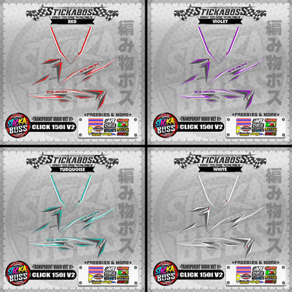 【PREMIUM UV PRINT】TRANSPARENT CLICK 150i V2 DECALS ( VARIO VIET 01 )【WITH FREEBIES】