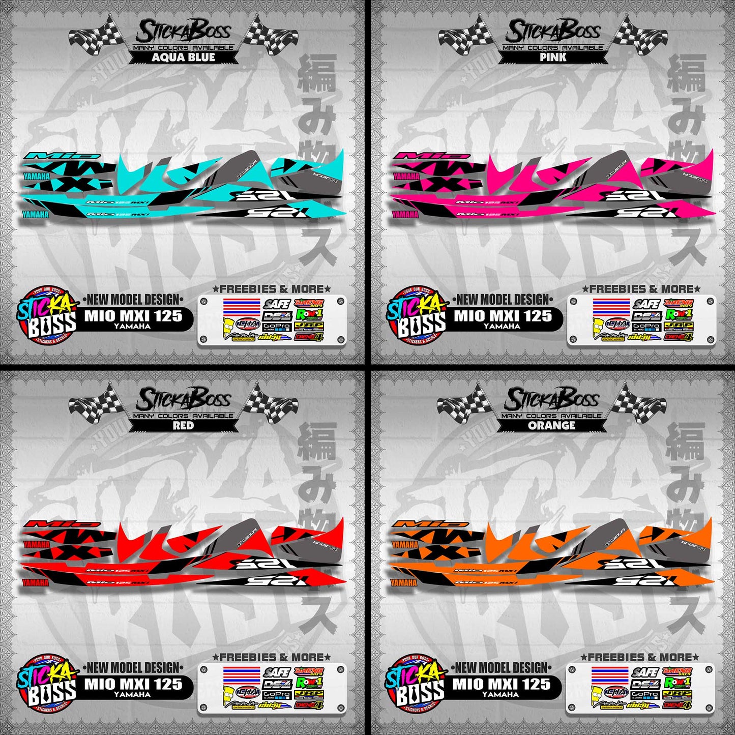 MIO MXI 125 STOCK DECALS ( NEW MODEL DESIGN )【WITH FREEBIES】