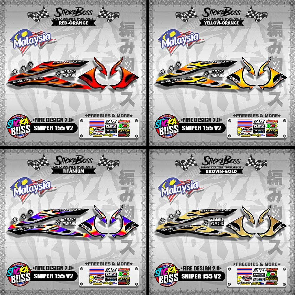 SNIPER 155 V2 MALAYSIAN DECALS ( FIRE DESIGN 2.0 )【WITH FREEBIES】