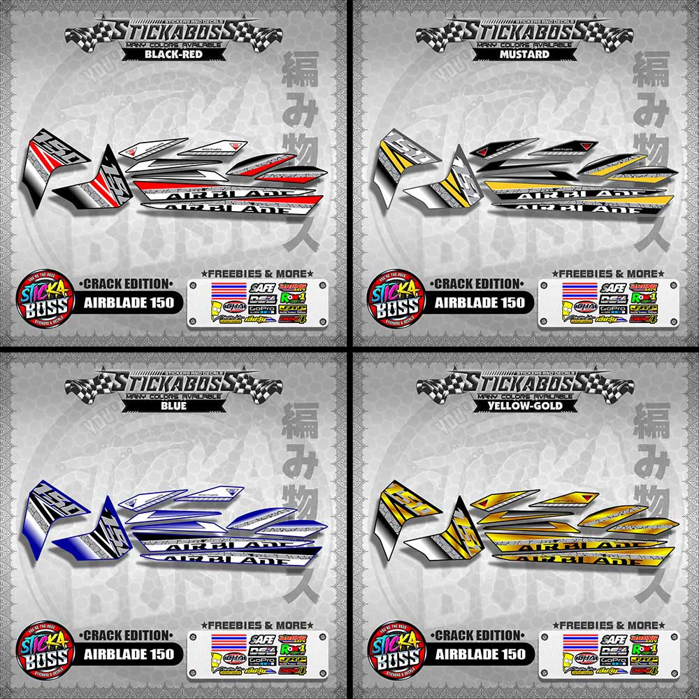 AIRBLADE 150 STOCK DECALS ( CRACK EDITION )【WITH FREEBIES】