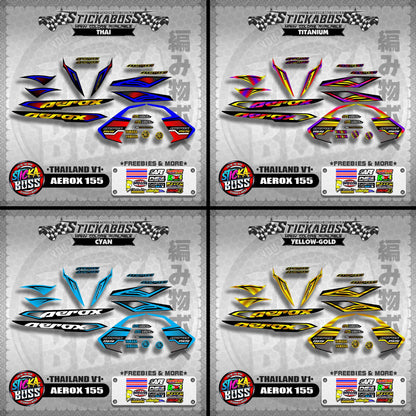 AEROX 155 2020 STOCK DECALS ( THAILAND V1 )【WITH FREEBIES】