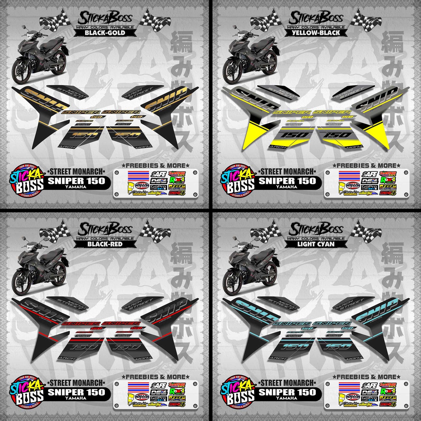 SNIPER 150 DECALS ( STREET MONARCH )【WITH FREEBIES】