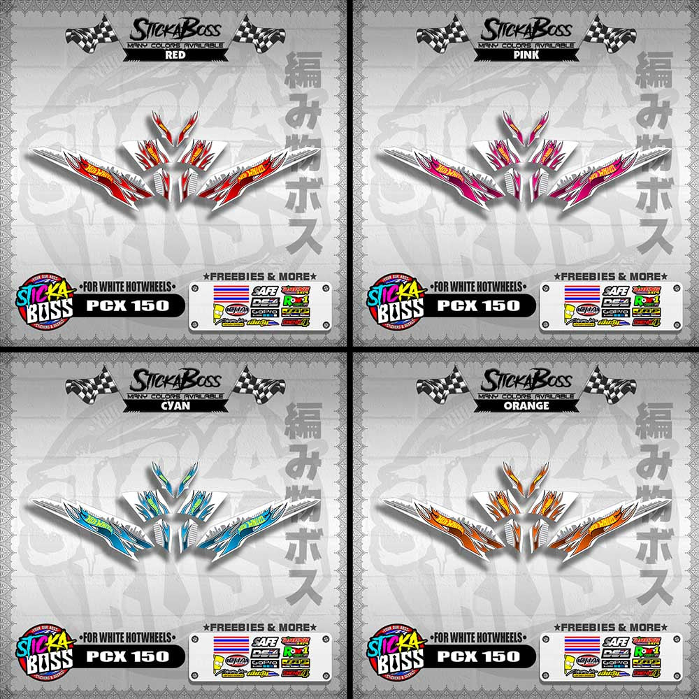 PCX 150 DECALS ( FOR WHITE HOTWHEELS )【WITH FREEBIES】