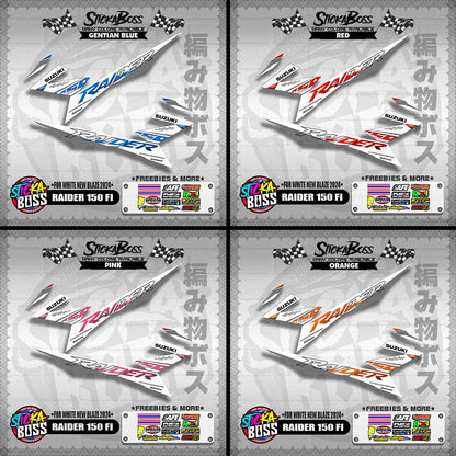 RAIDER 150 Fi STOCK DECALS ( FOR WHITE NEW BLAZE 2024 )【WITH FREEBIES】