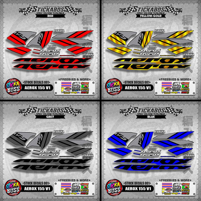 AEROX 155 V1 ( STOCK DECALS 001 )【WITH FREEBIES】