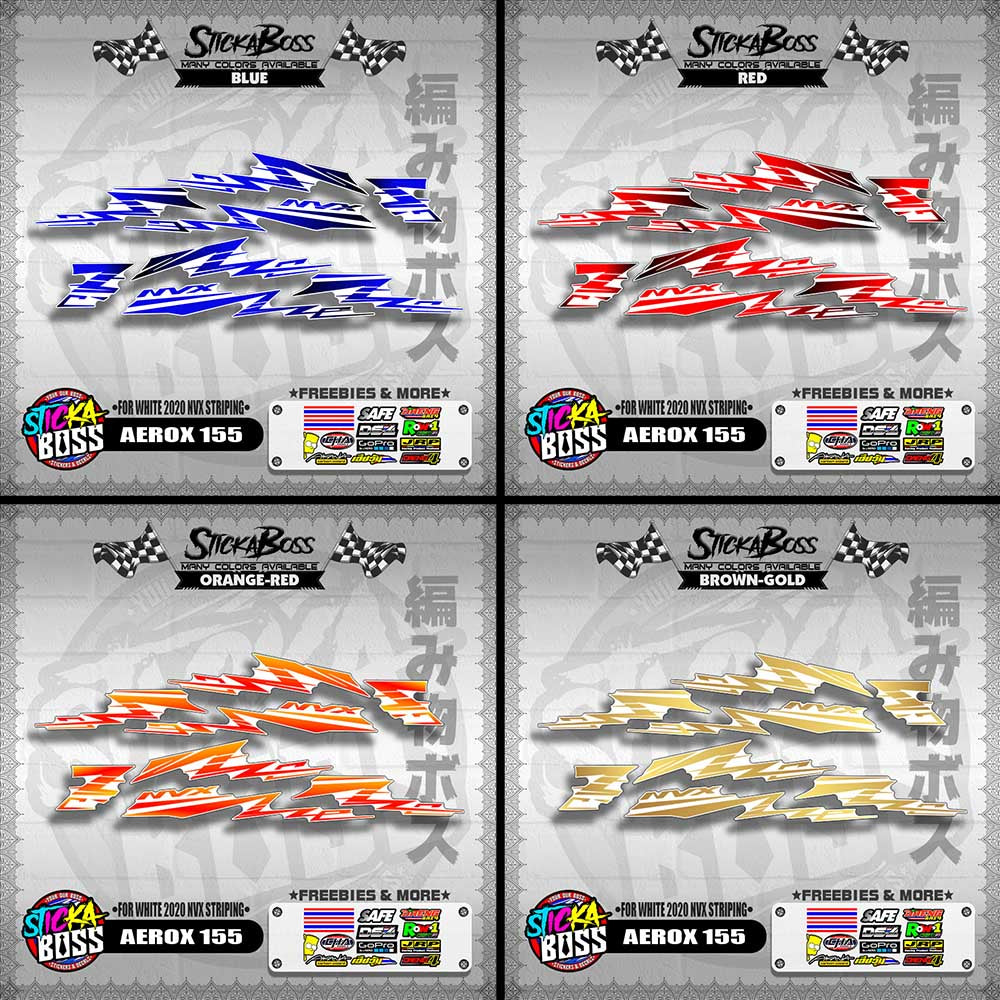 AEROX 155 DECALS ( FOR WHITE 2020 NVX STRIPING )【WITH FREEBIES】