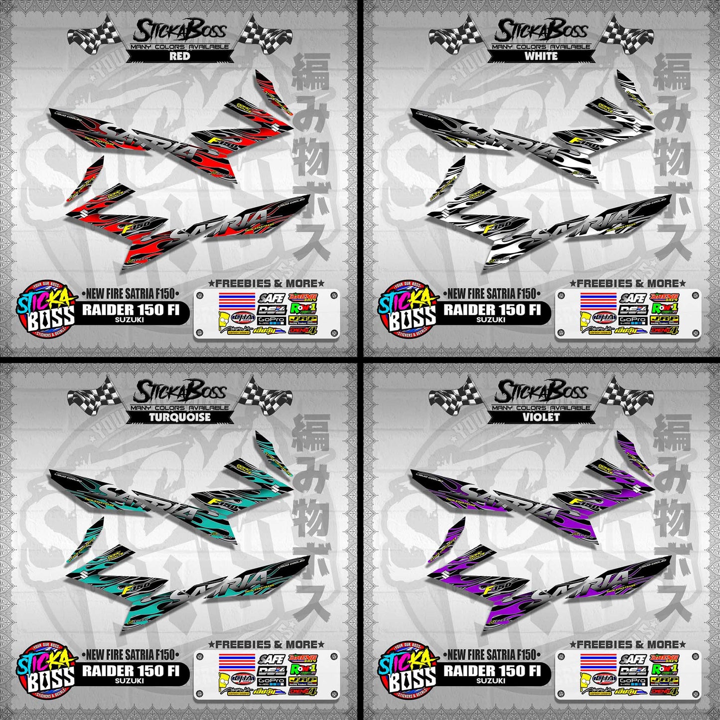 RAIDER 150 FI DECALS ( NEW FIRE SATRIA F150 )【WITH FREEBIES】