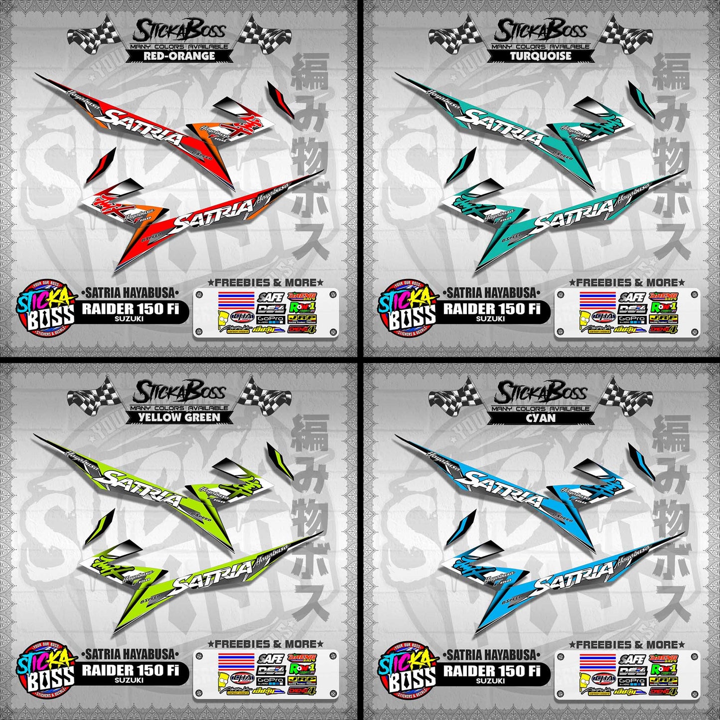 RAIDER 150 Fi DECALS ( SATRIA HAYABUSA )【WITH FREEBIES】