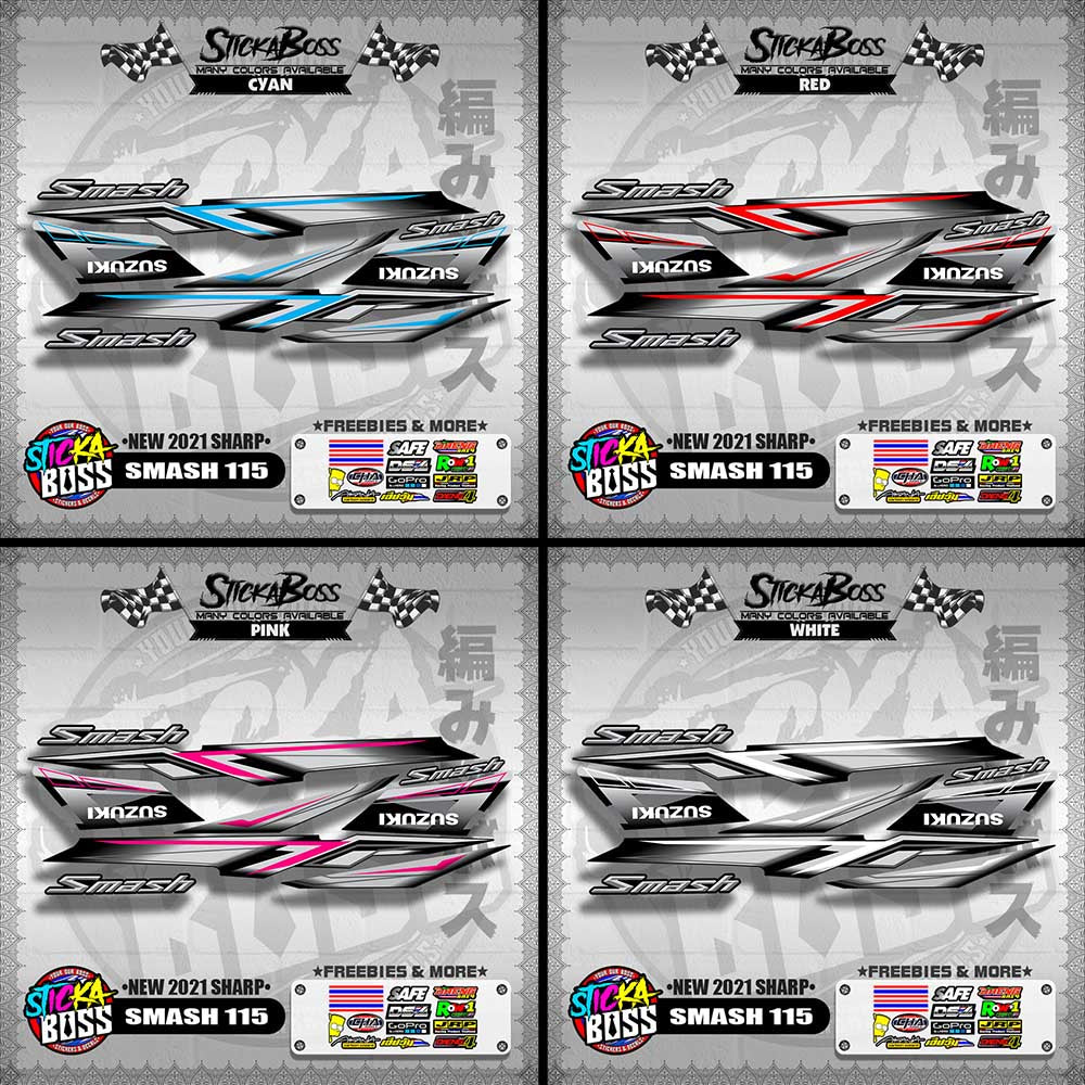 SMASH 115 STOCK DECALS ( NEW 2021 SHARP )【WITH FREEBIES】