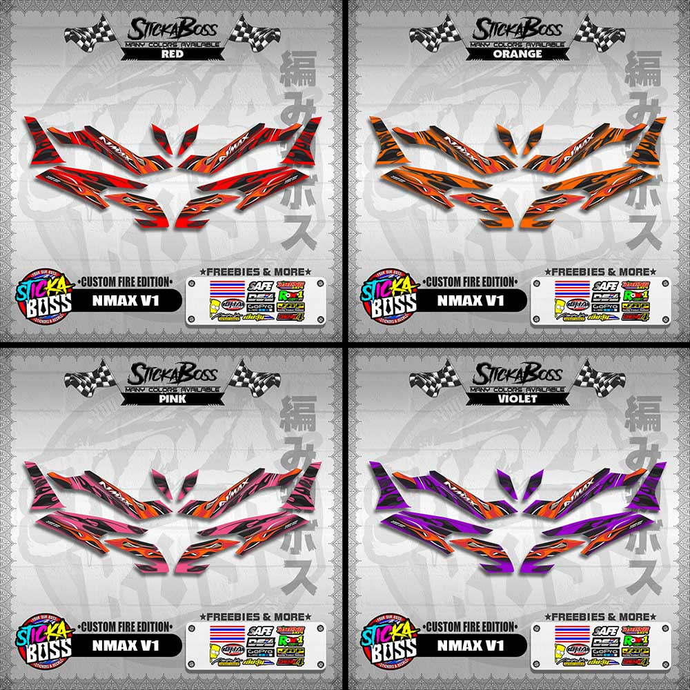 NMAX V1 DECALS ( CUSTOM FIRE EDITION )【WITH FREEBIES】