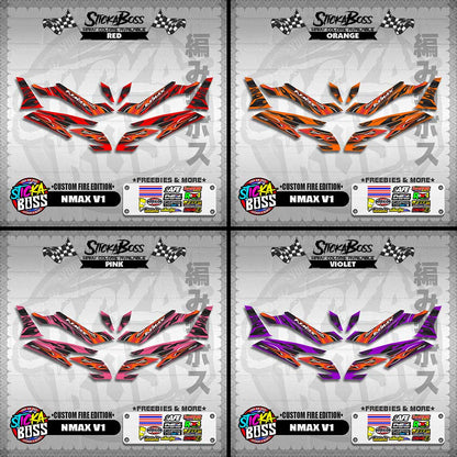 NMAX V1 DECALS ( CUSTOM FIRE EDITION )【WITH FREEBIES】