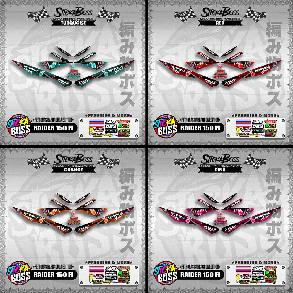 RAIDER 150 FI DECALS ( PETRONAS BARRACUDA EDITION )【WITH FREEBIES】