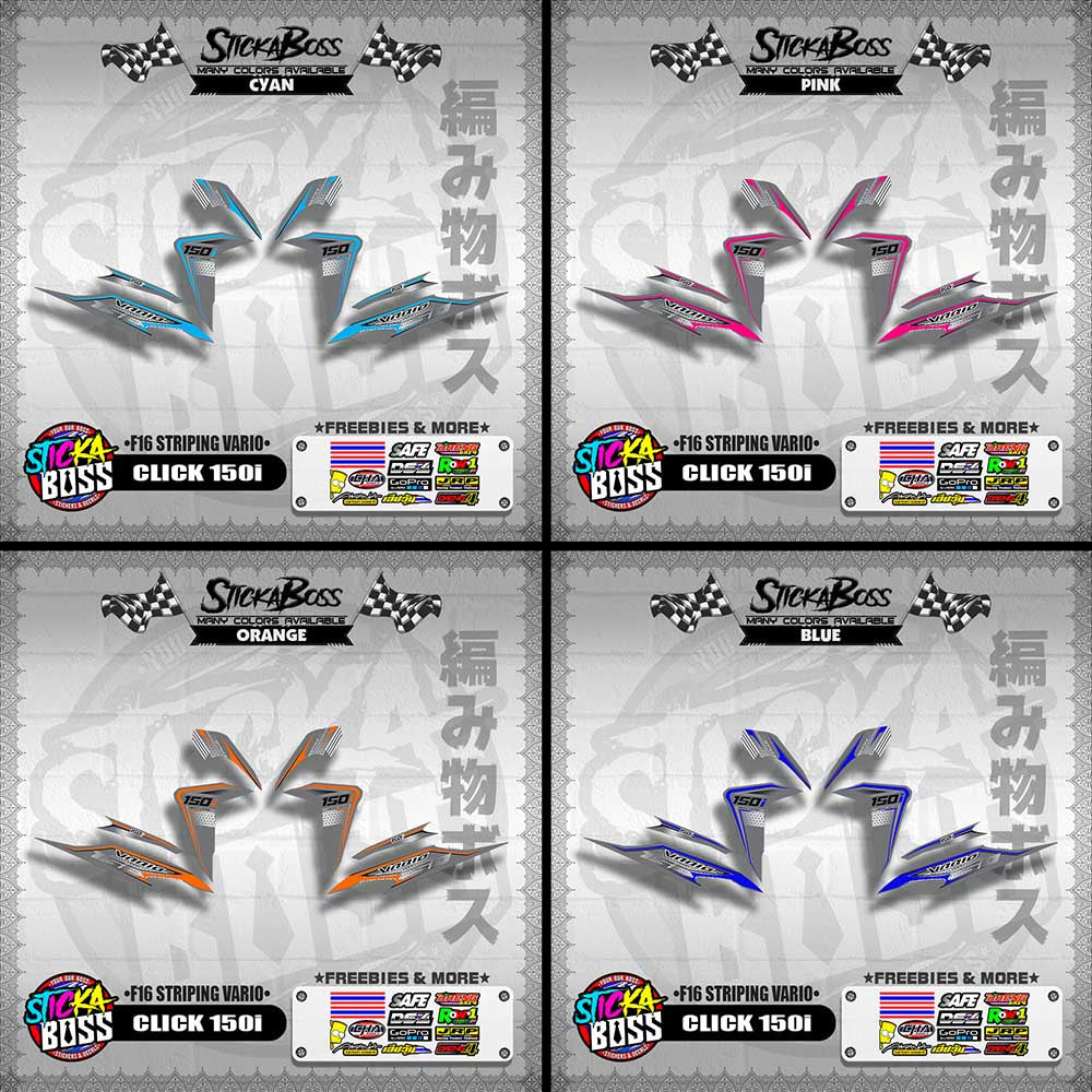 CLICK 150i DECALS ( F16 STRIPING VARIO )【WITH FREEBIES】