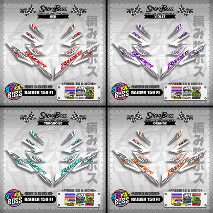 RAIDER 150 FI DECALS ( FOR WHITE R150 NEW SPIKES MOTIF )【WITH FREEBIES】